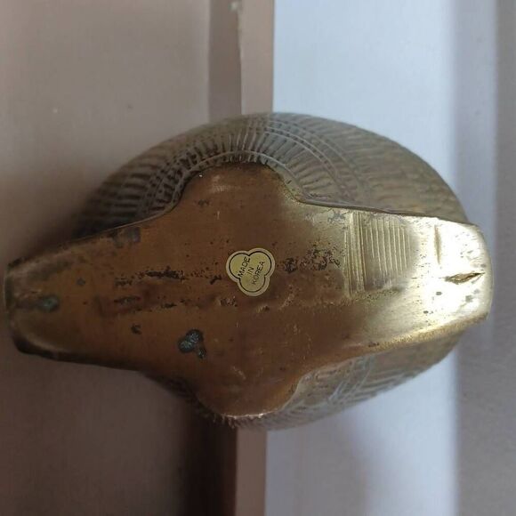 Vintage Brass Clamshell Planter w/ nice patina - Picture 3 of 4